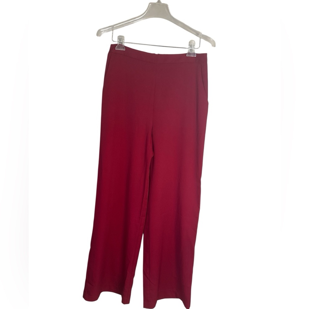 LUSH Deep Red Flowy Wide Leg Dress Pants - M